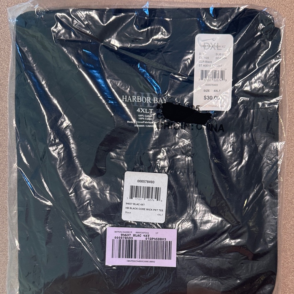 Harbor Bay Dark Crew Neck Tee 4XLT